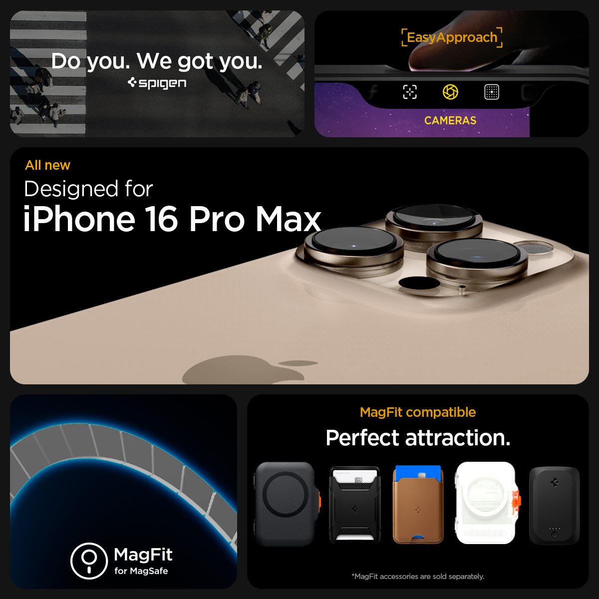 ACS08501 - iPhone 16 Pro Max Case Enzo Aramid in Black Natural designed for iPhone 16 pro max. magfit compatible perfect attraction.