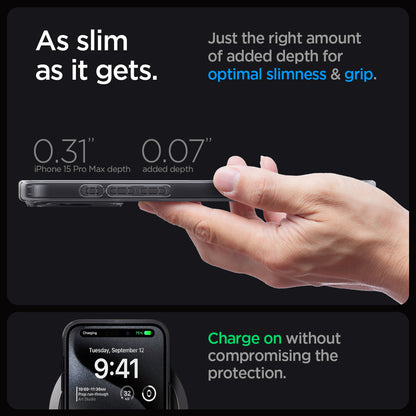 ACS06582 - iPhone 15 Pro Max Case Ultra Hybrid Zero One as slim as it gets. just the right amount of added depth for optimal slimness and grip. charge on without compromising the protection.