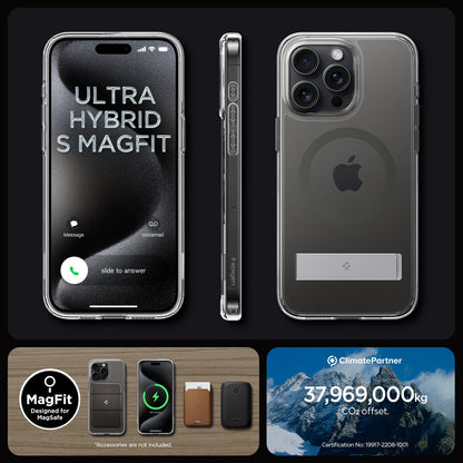 ACS06584 - iPhone 15 Pro Max Case Ultra Hybrid S (MagFit) in graphite showing the different angles