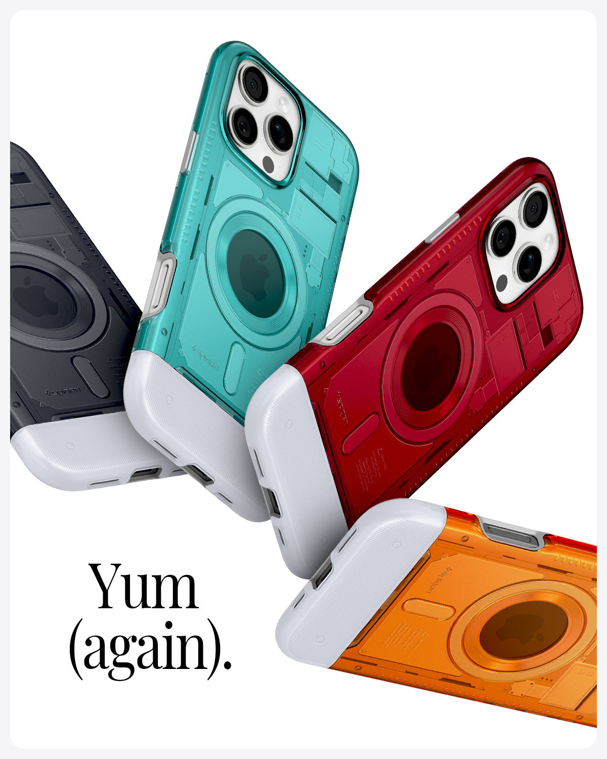 ACS08154 - iPhone 16 Pro Case Classic C1 (MagFit) in Ruby and every colors showing text yum(again)