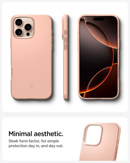ACS08686 - iPhone 16 Pro Max Case Thin Fit (MagFit) in Rose Titanium minimal aesthetic. Sleek form factor, for simple protection day in, and day out.