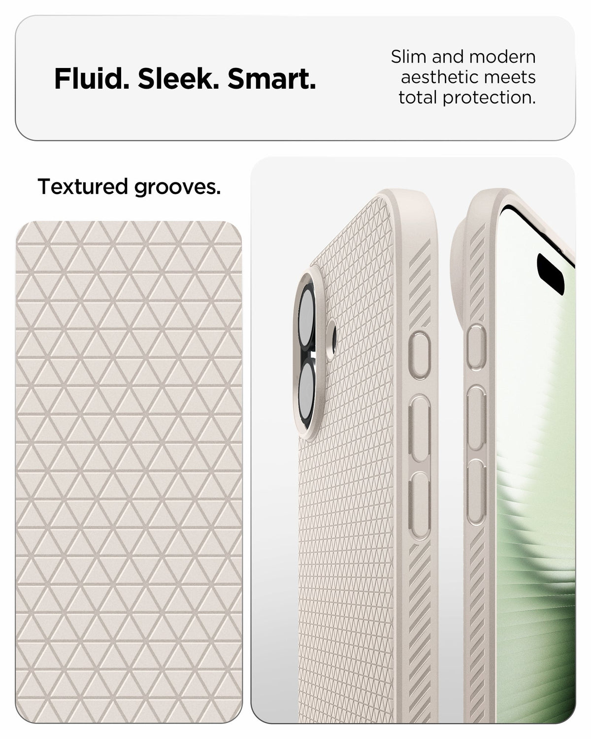 ACS09980 - iPhone 17 Liquid Air in Natural Titanium showing fluid, sleek, smart. slim and modern aesthetic meets total protection.
