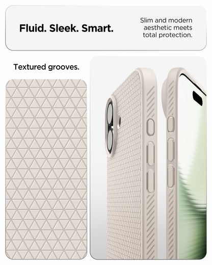 ACS09980 - iPhone 17 Liquid Air in Natural Titanium showing fluid, sleek, smart. slim and modern aesthetic meets total protection.