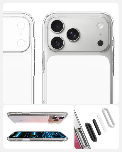 ACS10077 - iPhone 17 Pro Ultra Hybrid T (MagFit) in Glossy White showing detail of the back