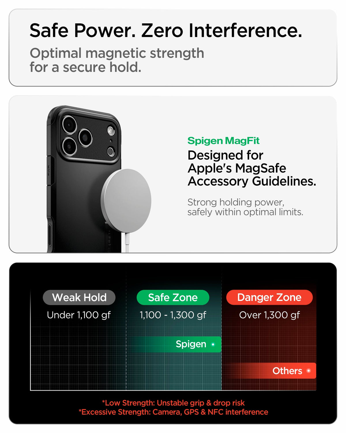 ACS09897 - iPhone 18 Pro Max / iPhone 17 Pro Max Tough Armor T Mag Fit Black showing optimized magnetic strength designed for a secure hold with compatible accessories