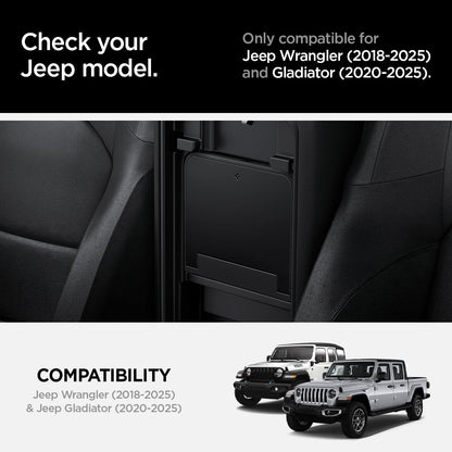 ACP09216 - Jeep Series - Center Console Hidden Storage Box | JO221 check your jeep model. only compatible for jeep wrangler (2018-2025) and gladiator (2020-2025). compatibility jeep wrangler (2018-2025) and gladiator (2020-2025).