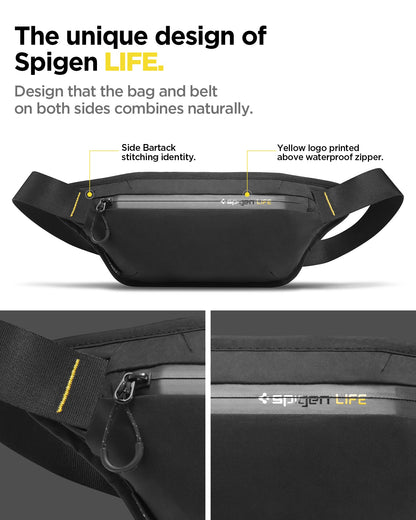 AFA07543 - Waist Band KD411 in Black showing the unique design of Spigen LIFE products