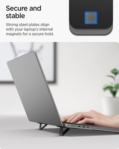 AMP10402 - Slim Fold Laptop Stand | LD201-S2 showing the secure and stable features