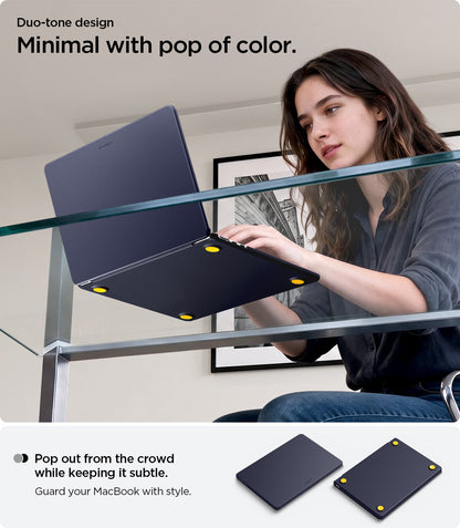 ACS11266 - MacBook Air 15-inch Nano Pop Blueberry Navy showing a minimal duo tone design with a subtle pop of color