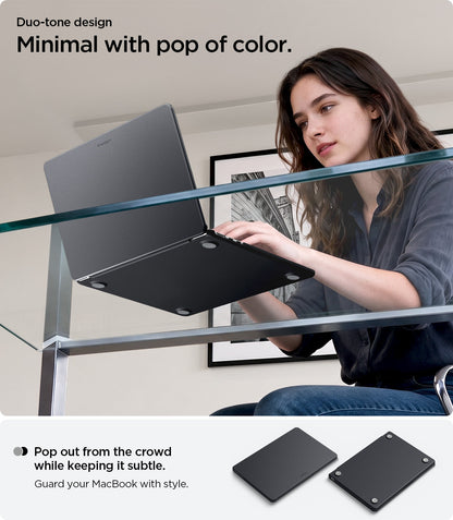 ACS11269 - MacBook Air 13-inch Nano Pop Black Sesame showing a minimal duo tone design with a subtle pop of color