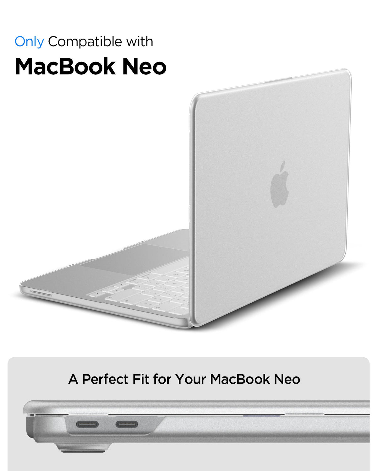 ACS11543 - MacBook Neo 13-inch Air Skin in Frost Clear showing compatibility information