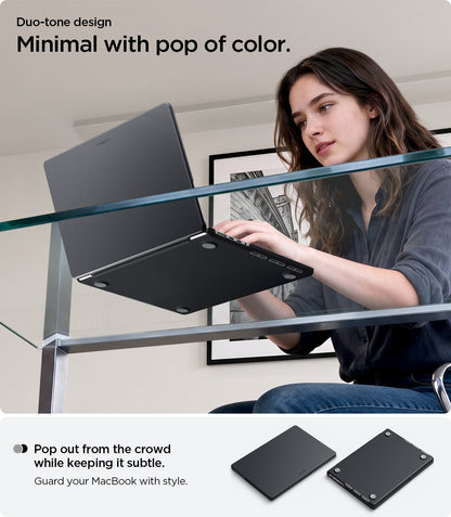 ACS11275 - MacBook Pro 16-inch Nano Pop Black Sesame showing a minimal duo tone design with a subtle pop of color