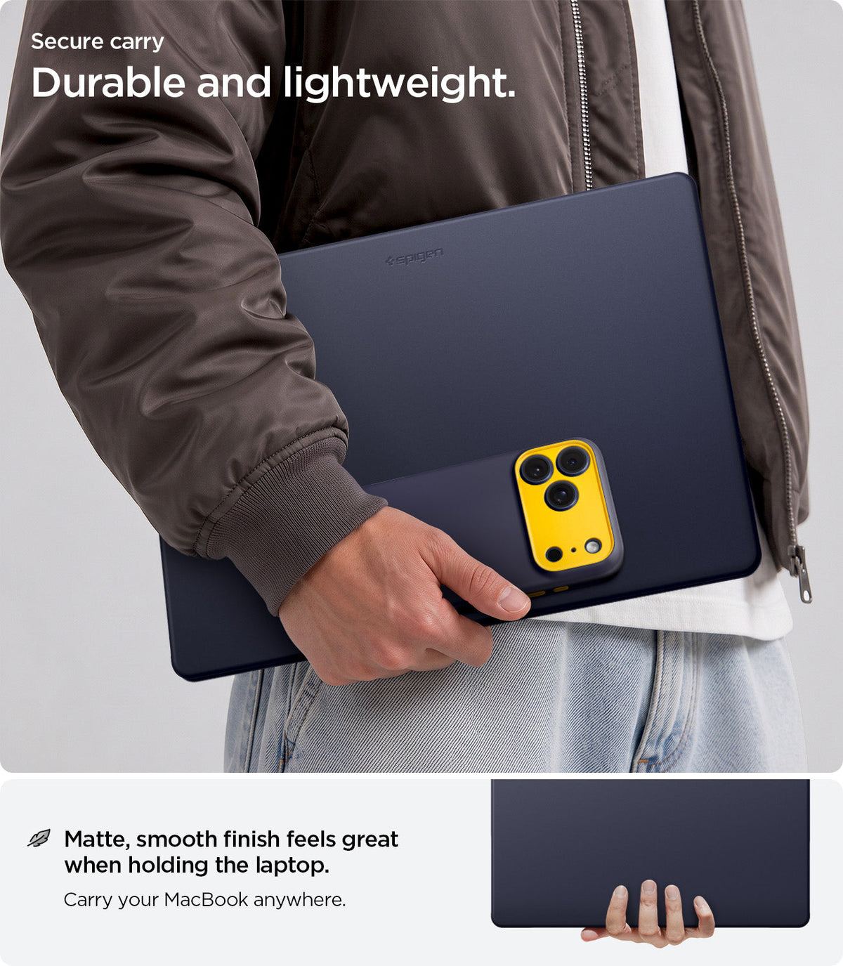 ACS11274 - MacBook Pro 16-inch Nano Pop Blueberry Navy showing a durable lightweight design with a smooth matte finish