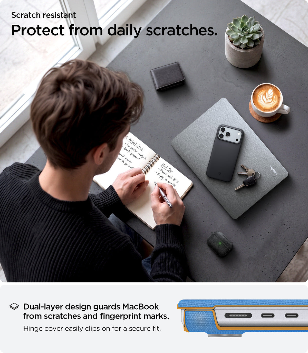 ACS10977 - MacBook Pro 16-inch in Heather Gray showing protect from daily scratches