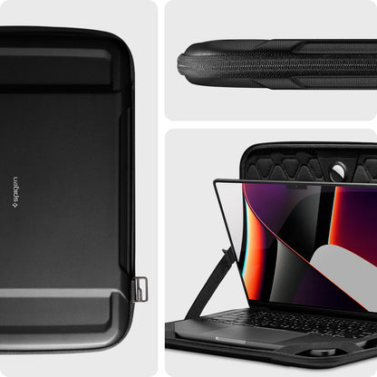 AFA04271 - MacBook Pro Series Rugged Armor Pro Pouch in black showing the different angles