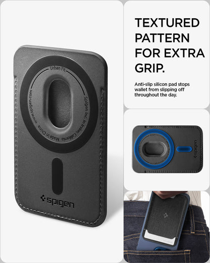 AFA11335 - Spigen MagFit Urban Fit Wallet showing textured pattern for extra grip