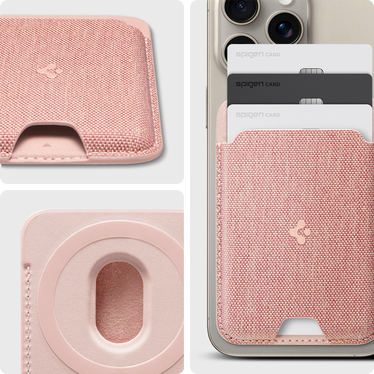 AFA07424 - MagSafe Card Holder Urban Fit (MagFit) in Rose Gold showing detail