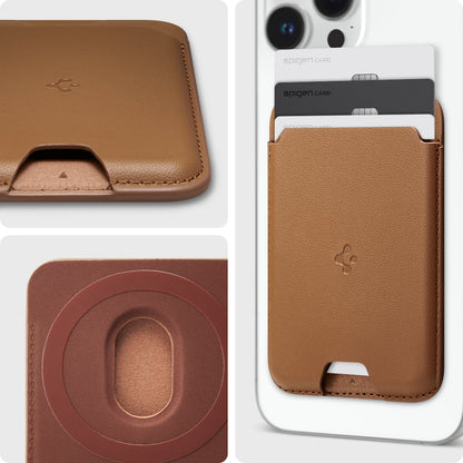 AFA05804 - MagSafe 3 Cards Holder Valentinus (MagFit) in brown showing different angles