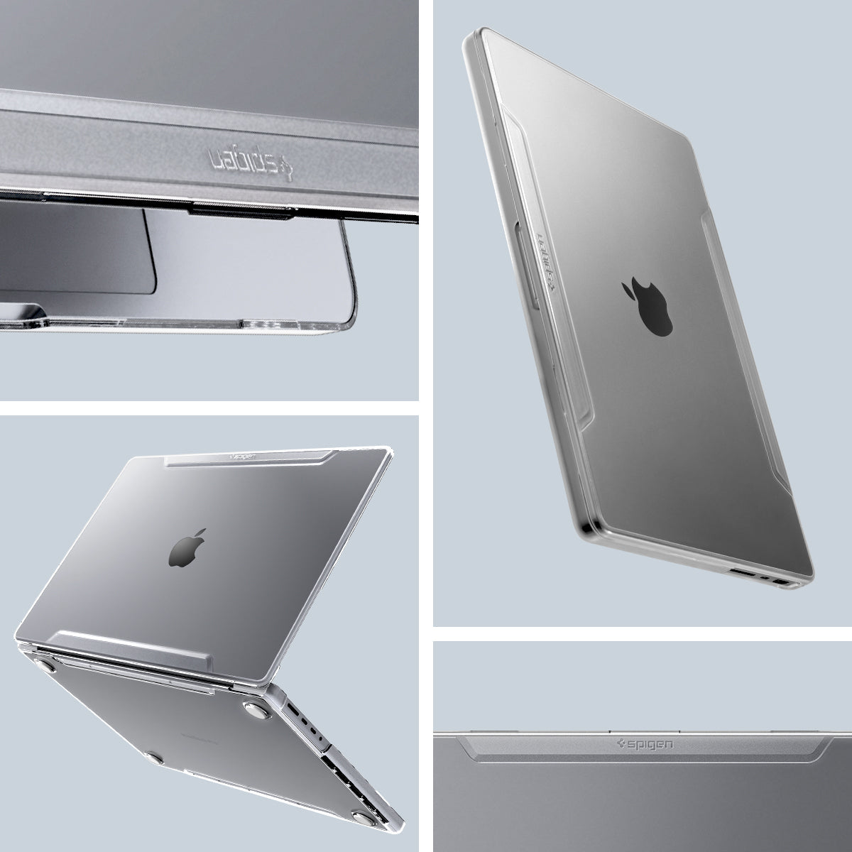 ACS04212 - MacBook Pro 14" Case Thin Fit in crystal clear showing the different angles