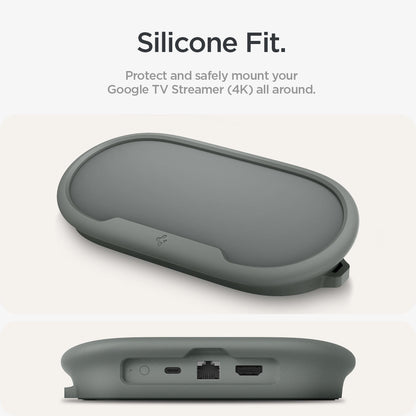 ACS08450 - Google TV Streamer Mount (4K) Silicone Fit in Hazel showing the silicone fit. Protect and safely mount your Google TV Streamer (4K) all around