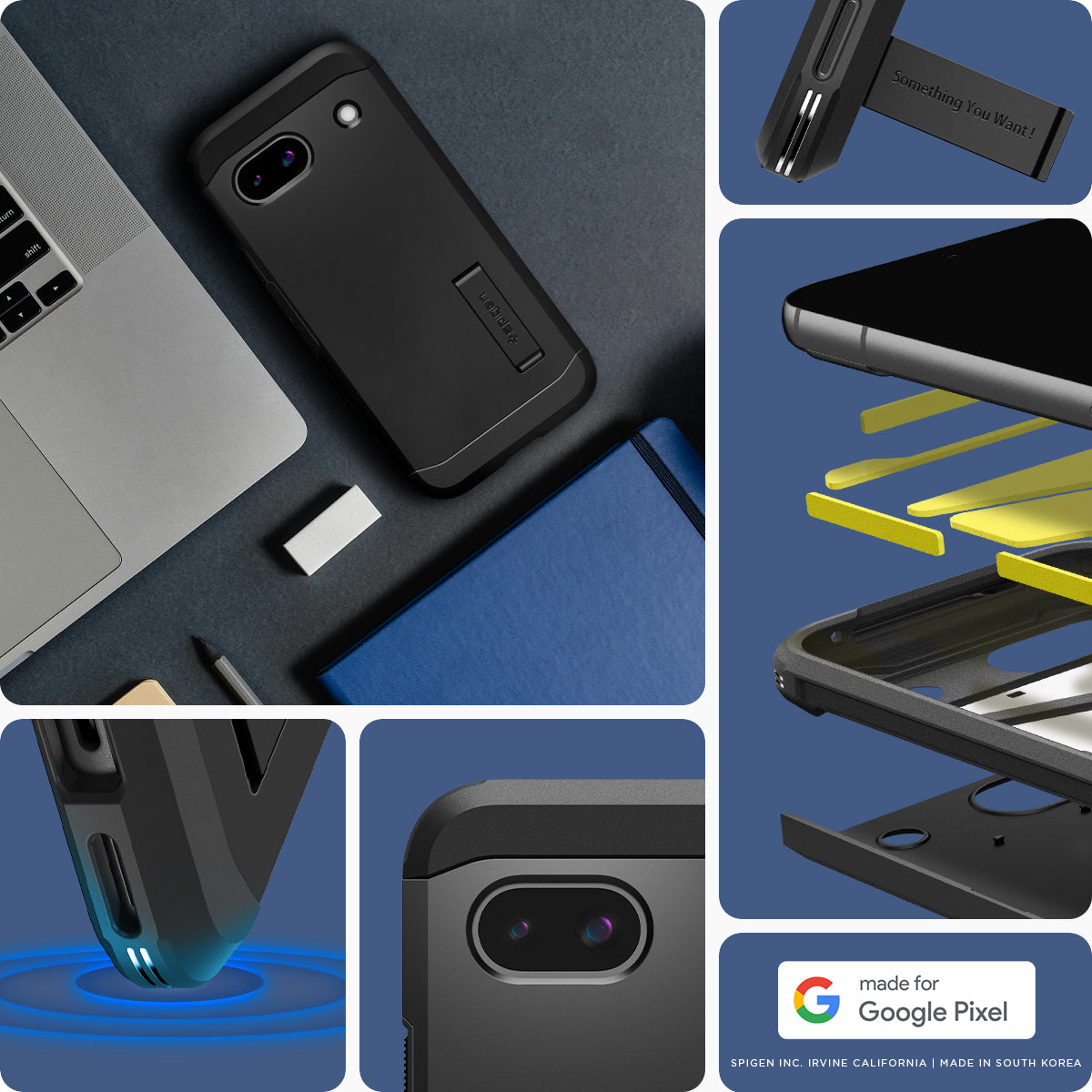 ACS07264 - Pixel 8a Case Tough Armor in Black made for google.