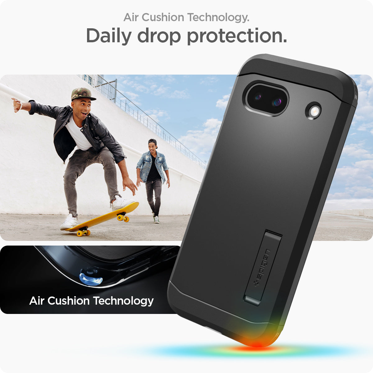 ACS07264 - Pixel 8a Case Tough Armor in Black air cushion technology. Daily drop protection.