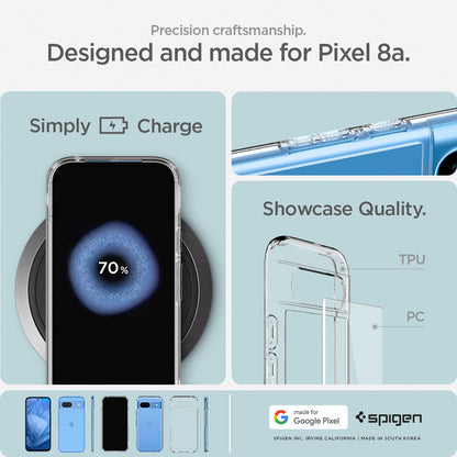 ACS07260 - Pixel 8a Case Ultra Hybrid in Crystal Clear precise craftsmanship designed and made for pixel 8a.