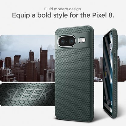 ACS06276 - Pixel 8 Case Liquid Air in Abyss Green fluid modern design. Equip a bold style for the pixel 8.