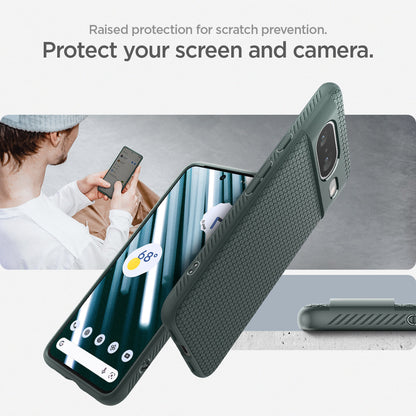 ACS06276 - Pixel 8 Case Liquid Air in Abyss Green raised protection for scratch prevention. Protect your screen and camera.
