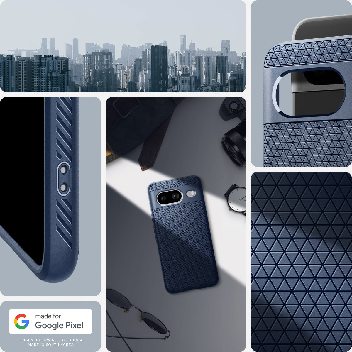 ACS06275 - Pixel 8 Case Liquid Air in navy blue precise made for google.