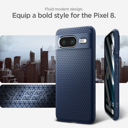 ACS06275 - Pixel 8 Case Liquid Air in navy blue fluid modern design. Equip a bold style for the pixel 8.