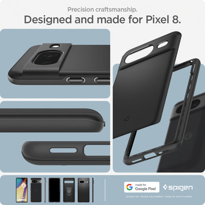ACS06288 - Pixel 8 Case Thin Fit in black precision craftsmanship designed and made for pixel 8.
