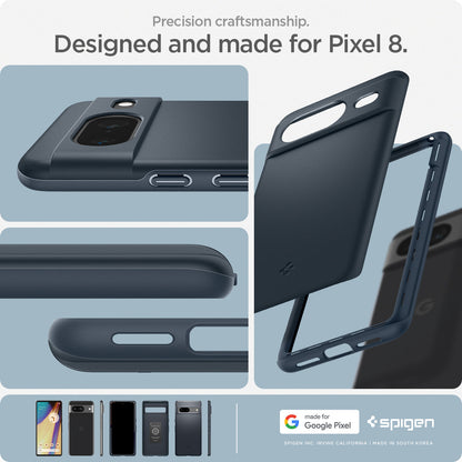 ACS06289 - Pixel 8 Case Thin Fit in metal slate precision craftsmanship designed and made for pixel 8.