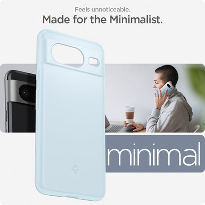 ACS06290 - Pixel 8 Case Thin Fit in mute blue feels unnoticeable made for the minimalist.