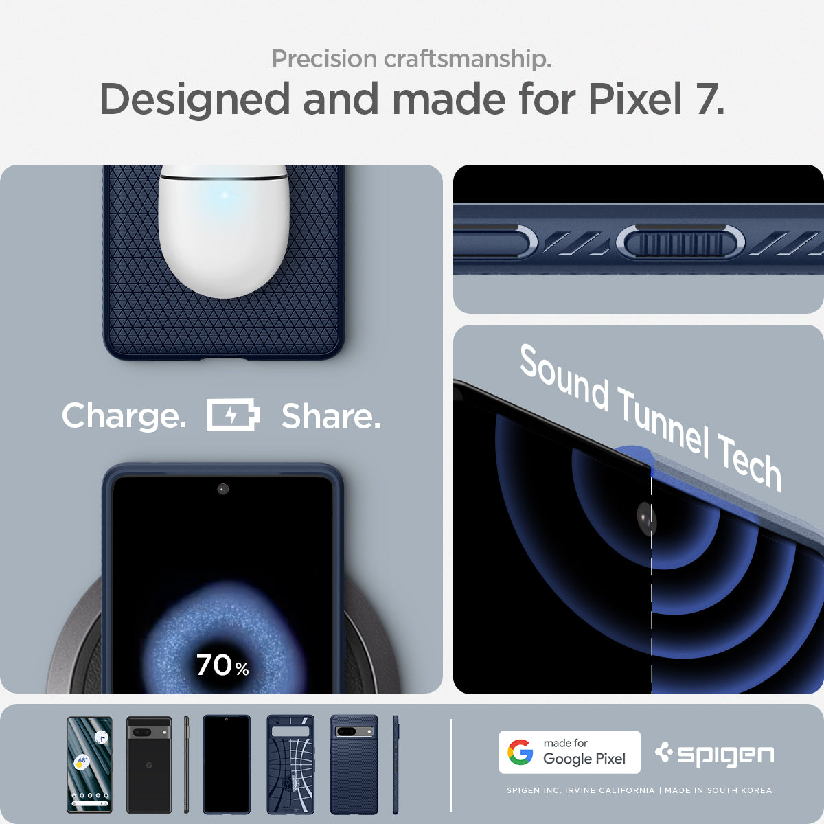 ACS04697 - Pixel 7 Case Liquid Air in navy blue precision craftsmanship designed and made for pixel 7.