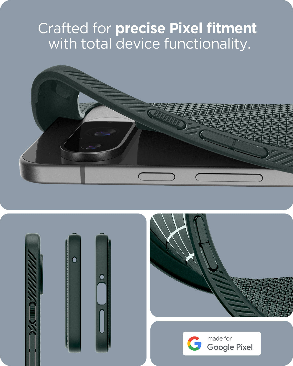 ACS07683 - Pixel 9 Pro Case Liquid Air in Abyss Green crafted for precise pixel fitment with total device functionality.