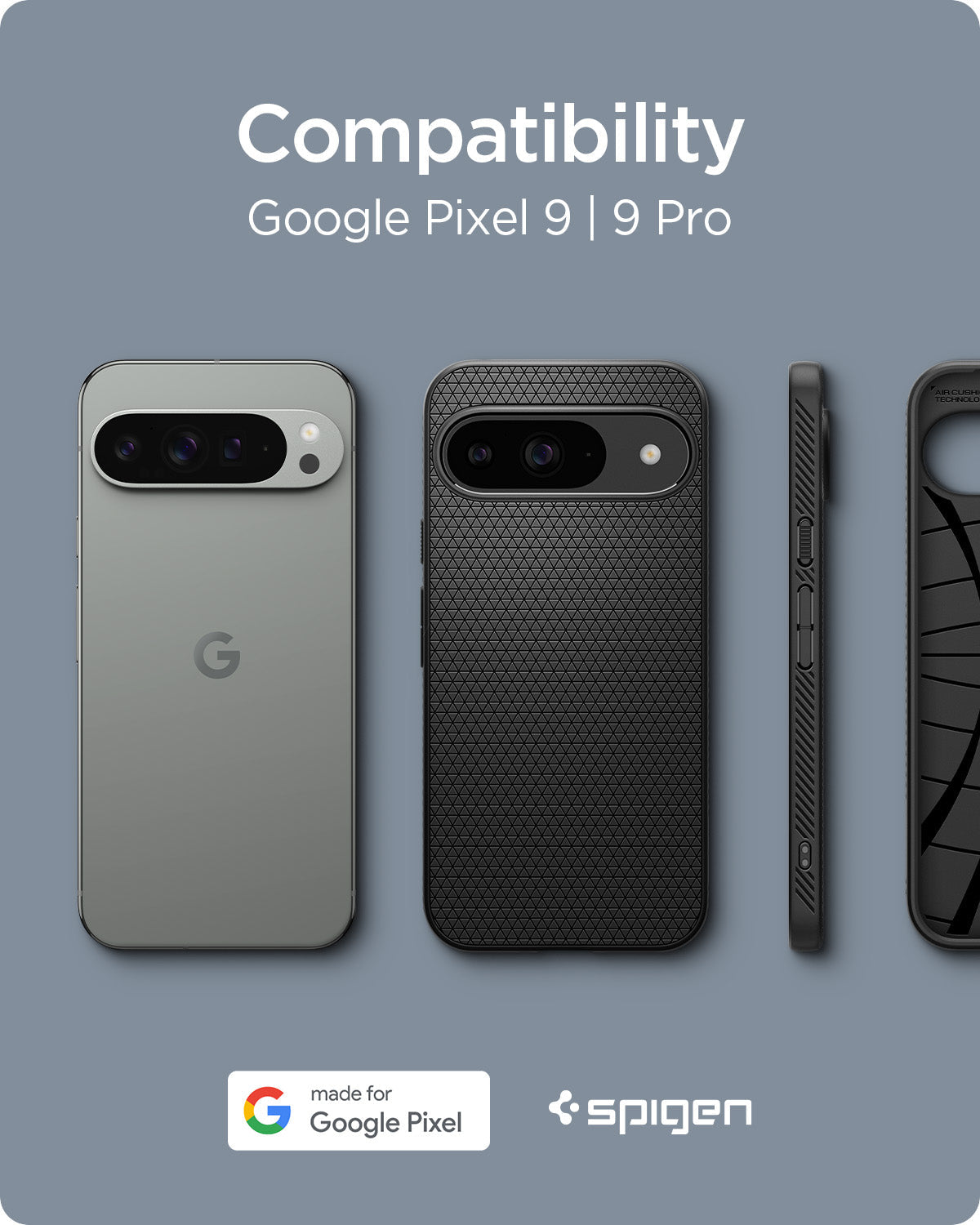ACS07682 - Pixel 9 Pro Case Liquid Air in Matte Black compatible with Google Pixel 9 and Pixel 9 Pro.