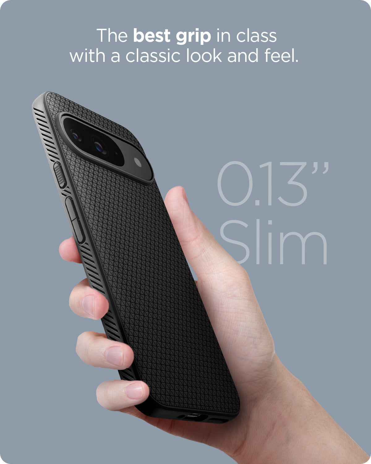 ACS07682 - Pixel 9 Pro Case Liquid Air in Matte Black the best grip in class with a classic look and feel.