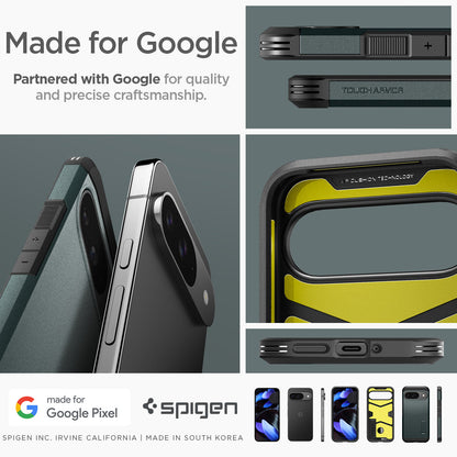 ACS07694 - Pixel 9 Pro Case Tough Armor in Abyss Green made for google partnered with google for quality and precise craftsmanship.