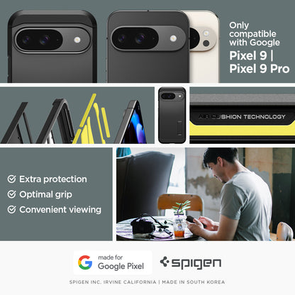 ACS07692 - Pixel 9 Pro Case Tough Armor in Black only compatible with Google Pixel 9, 9 pro. Extra protection, Optimal grip, Convenient viewing.