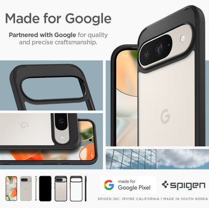 ACS07690 - Pixel 9 Pro Case Ultra Hybrid in Matte Black made for google partnered with google for quality and precise craftsmanship.