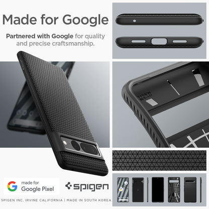 ACS04723 - Pixel 7 Pro Case Liquid Air in matte black made for google partnered with google for quality and precise craftsmanship.