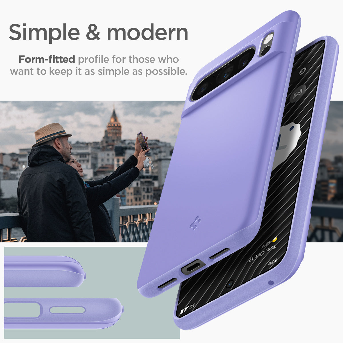 ACS06329 - Pixel 8 Pro Case Thin Fit in awesome violet simple and modern. Form-fitted profile for those who want to keep it as simple as possible.