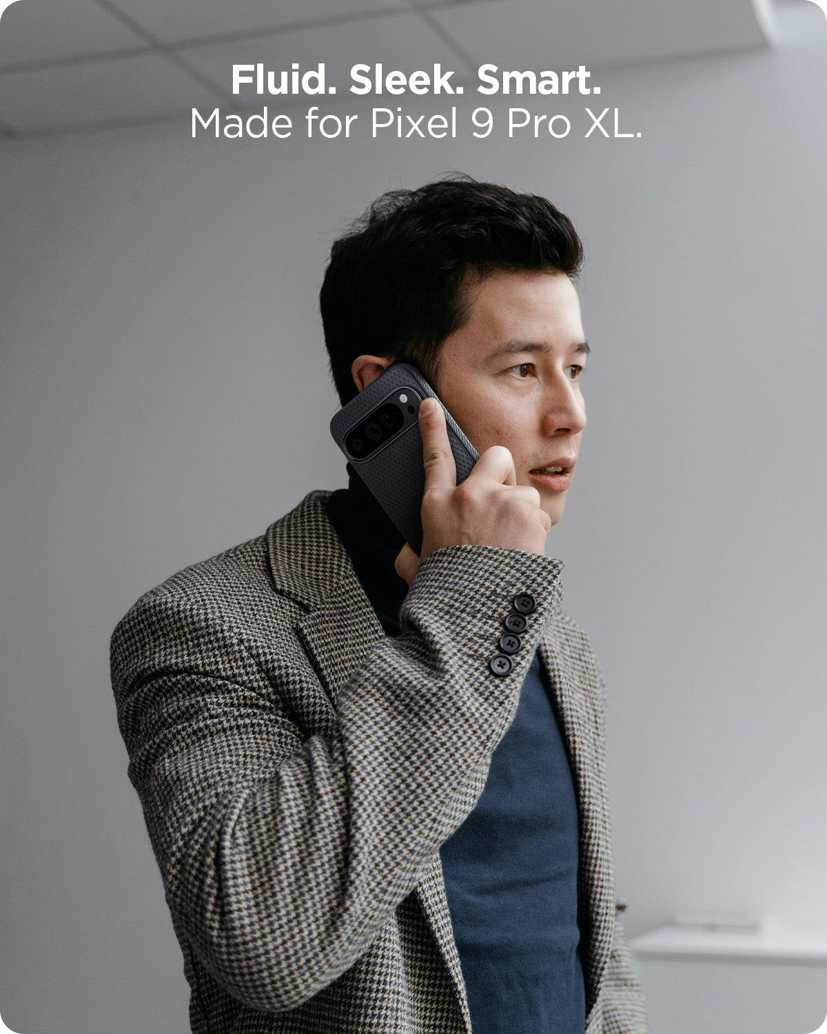 ACS07716 - Pixel 9 Pro XL Case Liquid Air in Matte Black fluid, sleek, smart made for Pixel 9 Pro XL.