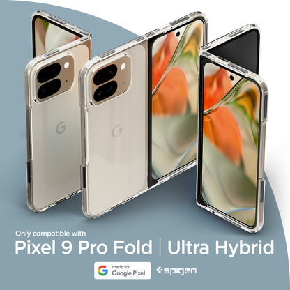 ACS07588 - Pixel 9 Pro Fold Case Ultra Hybrid in Crystal Clear only compatible with pixel 9 pro fold, ultra hybrid.