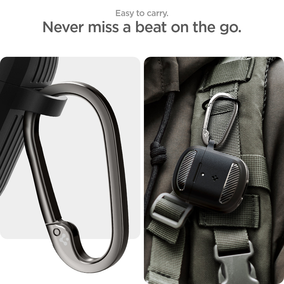 ACS07604 - Pixel Buds Pro 2 Case Rugged Armor in Matte Black easy to carry. never miss a beat on the go.
