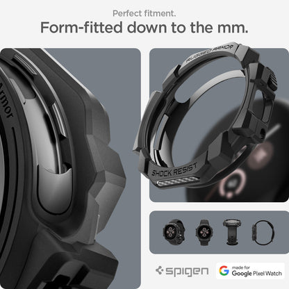 ACS07555 - Pixel Watch 3 (41mm) Rugged Armor in Matte Black perfect fitment. form-fitted down to the mm.