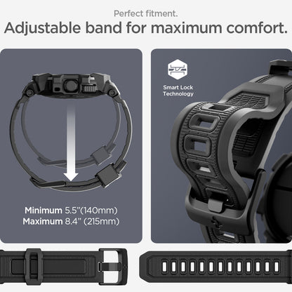ACS07599 - Pixel Watch 3 (45mm) Case Rugged Armor Pro in Black perfect fitment adjustable band for maximum comfort.