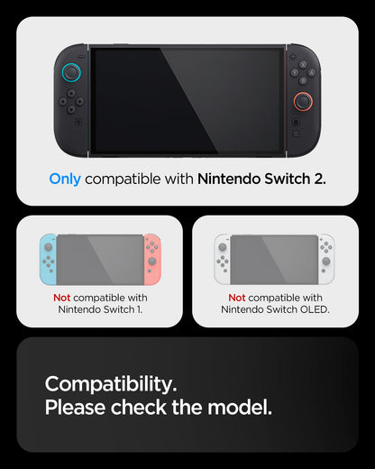 ACS09310 - Nintendo Switch 2 Case Dual Grip in Black showing the compatibility. Only compatible with Nintendo Switch 2 and Not compatible with Nintendo Switch 1 and Nintendo Switch OLED