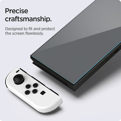 AGL03829 - Nintendo Switch OLED Screen Protector EZ Fit GLAS.tR showing the precise craftsmanship. Designed to fit and protect the screen flawlessly